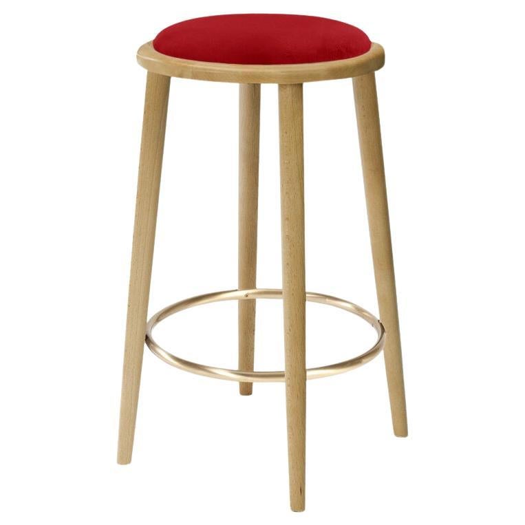 Luc Bar Stool with Natural Oak and Smooth 72 For Sale