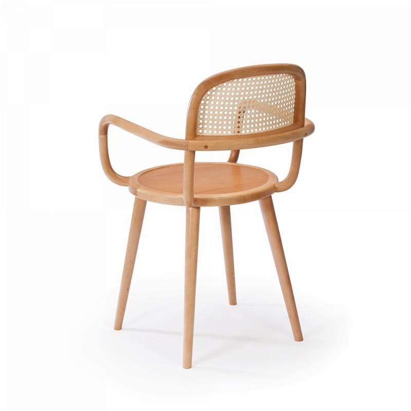When it comes to Luc chair, the playing field is the cross-section where functional design and craftsmanship of the highest quality meet art. This chair is made of solid oakwood structure, natural rattan back and soft comfortable velvet upholstery.