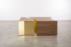 LUC COFFEE TABLE - Modern Coffee Table made of Walnut and Solid Brass