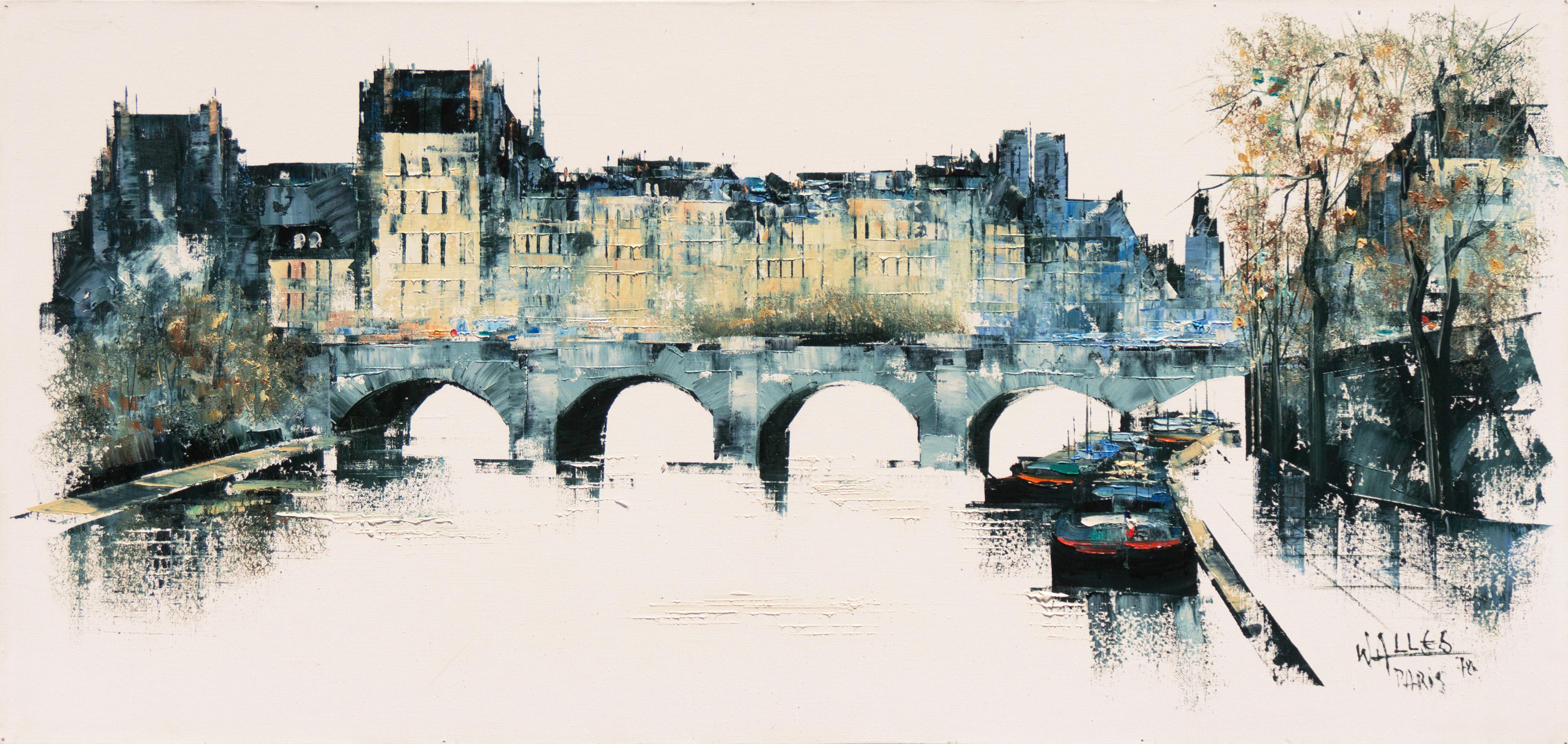 Luc Cossier Walles Landscape Painting - 'The Seine and the Pont Neuf', Paris, Académie des Beaux Arts, Kraków, Normandy