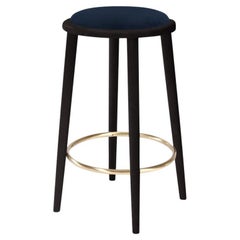 Tabouret de comptoir Luc en hêtre-056-5 et noir de Paris