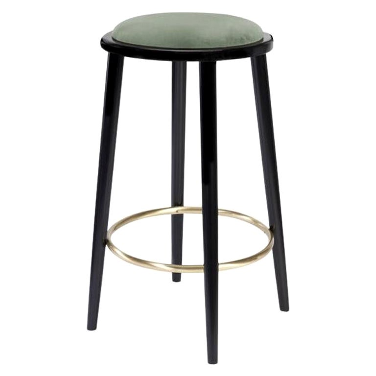 Tabouret de comptoir Luc avec frêne-056-5 et brique de Paris