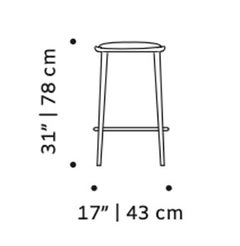 Luc Counter Stool with Beech Ash-056-5 and Paris Dark Blue
