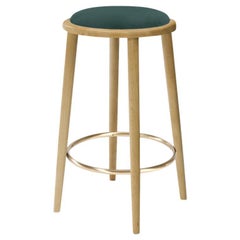 Luc Counter Stool with Natural Oak and Teal