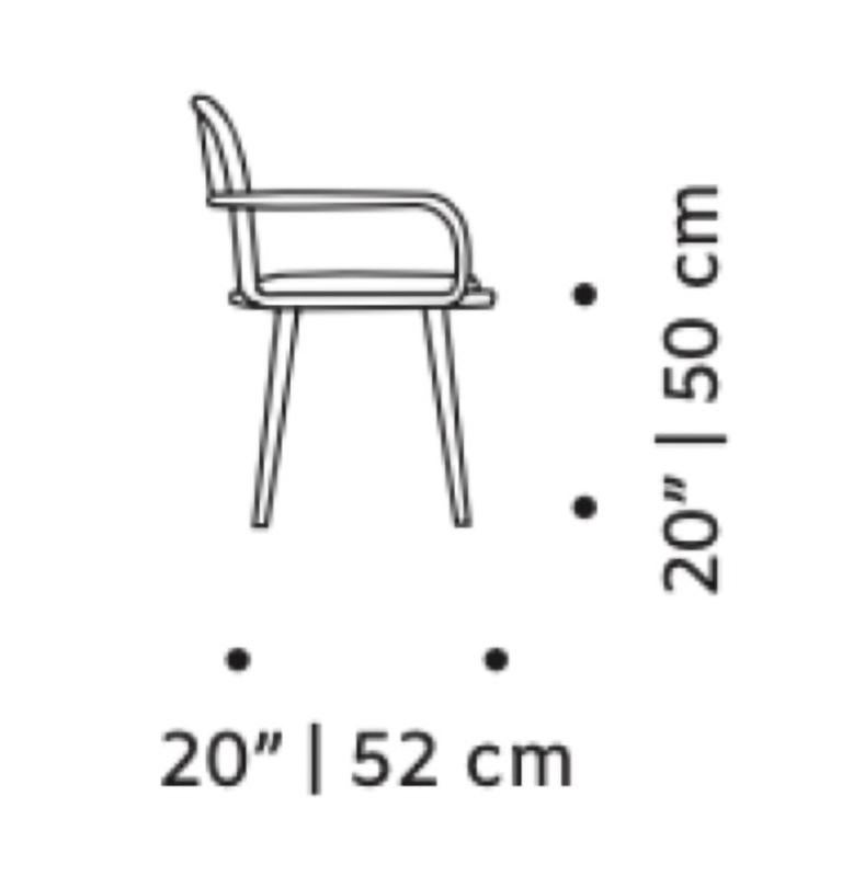 Modern Luc Dining Chair with Beech Ash-056-1 and Aluminium For Sale