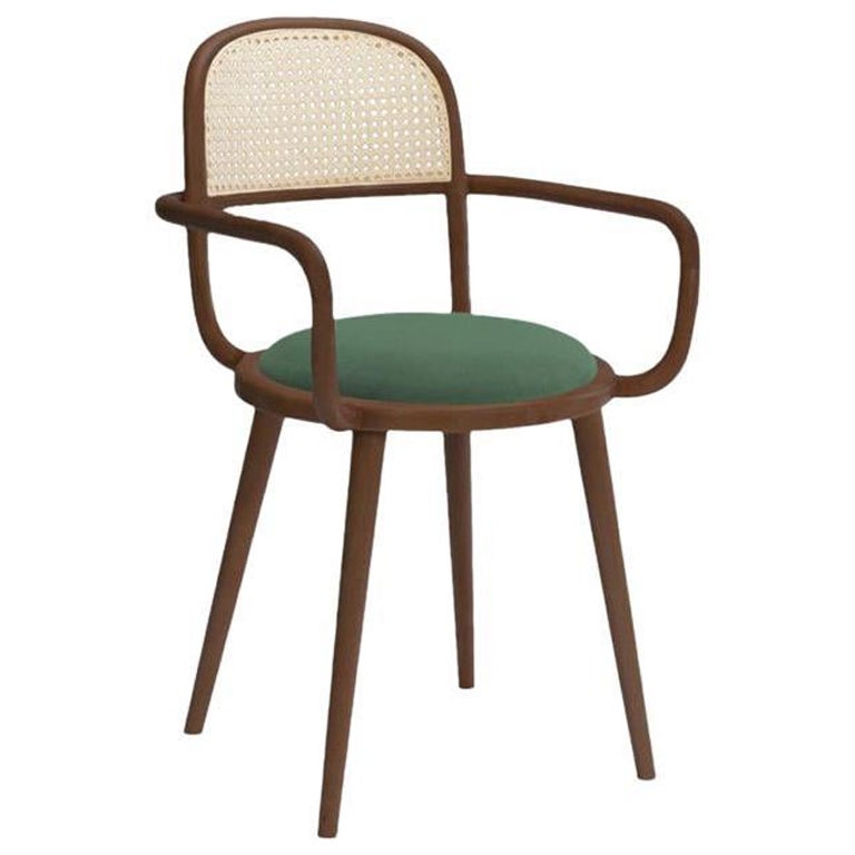 Sedia da pranzo Luc con frassino-056-1 e verde Parigi