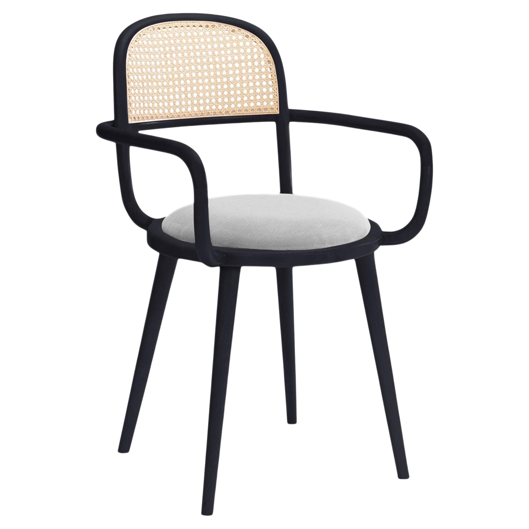 Luc Dining Chair with Beech Ash-056-5 and Aluminium For Sale