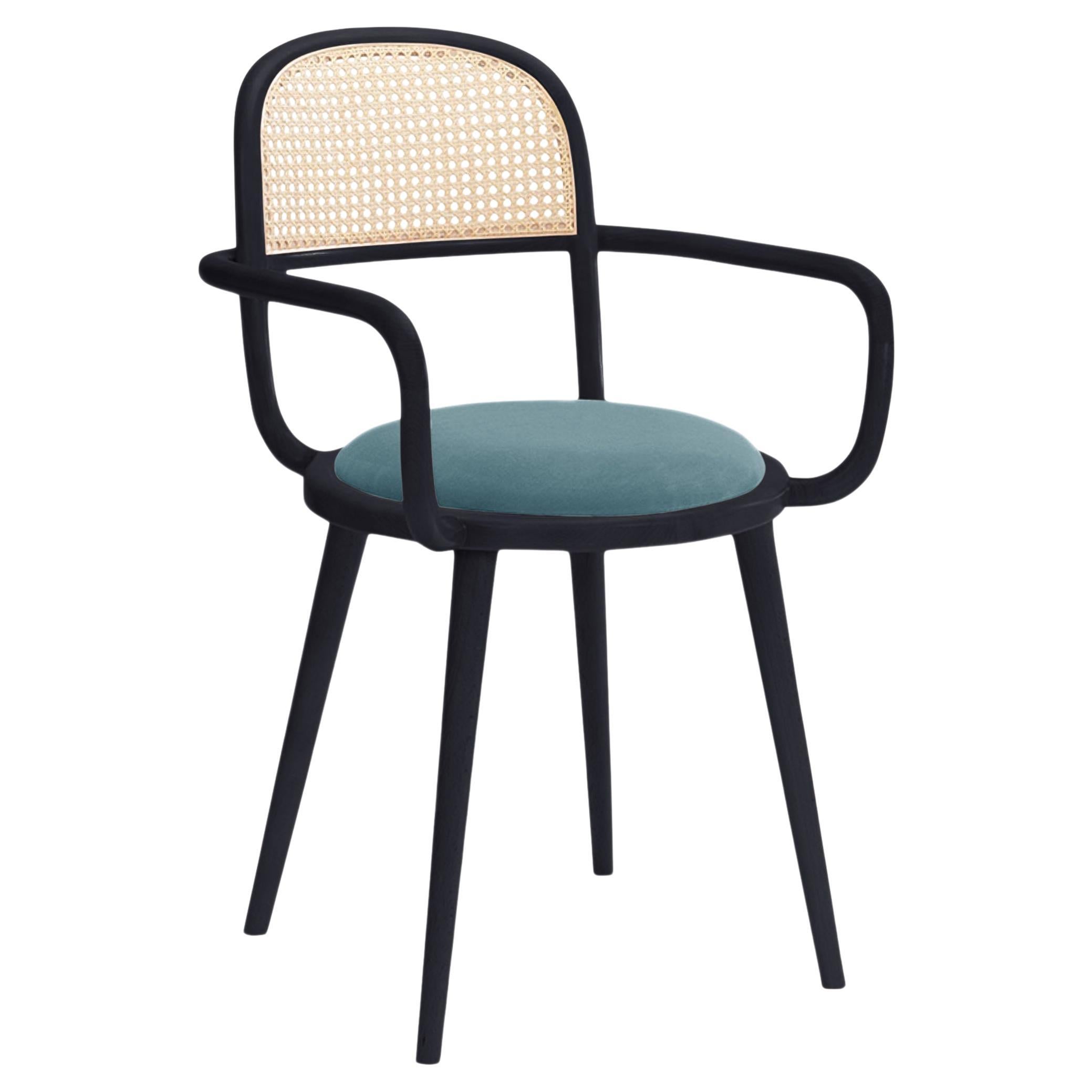 Luc Dining Chair with Beech Ash-056-5 and Paris Dark Blue