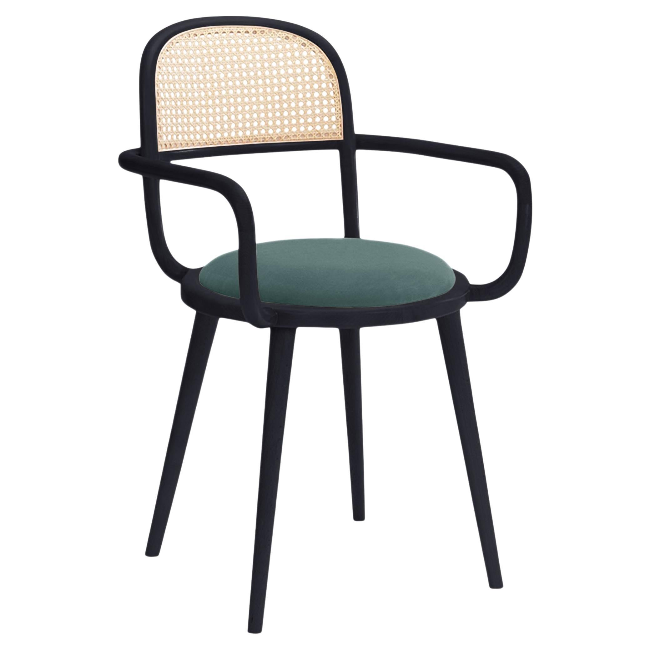 Luc Dining Chair with Beech Ash-056-5 and Teal For Sale