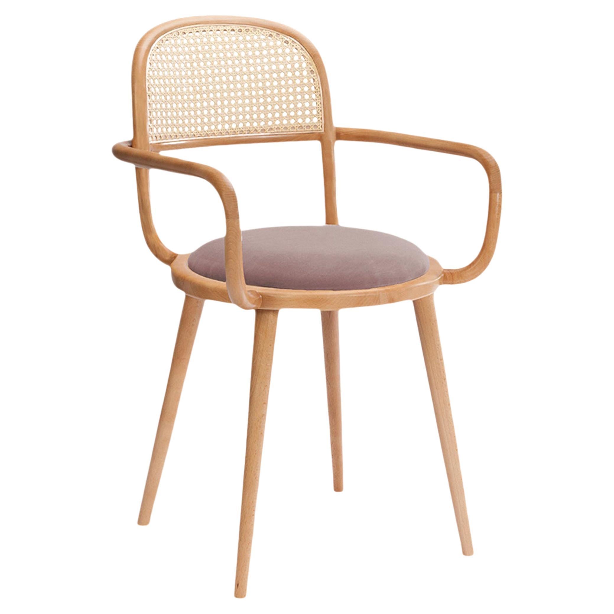 Luc Dining Chair with Natural Oak and Barcelona Lotus For Sale