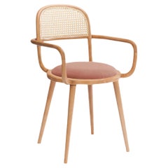 Chaise de salle à manger Luc avec chêne naturel et brique de Paris