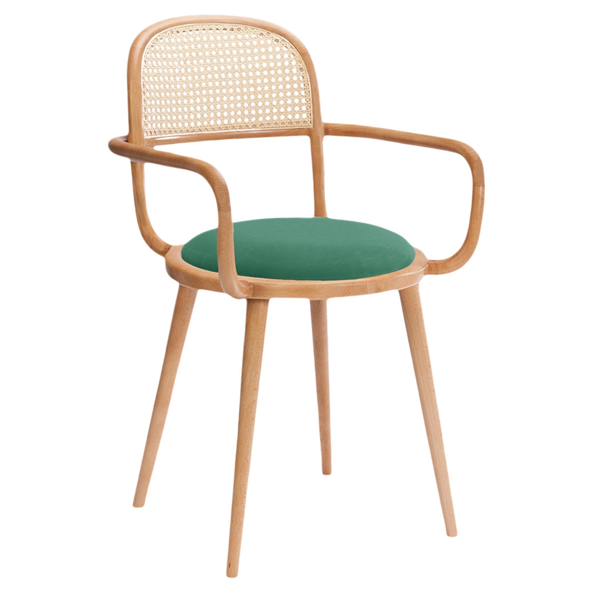 Luc Dining Chair with Natural Oak and Paris Green