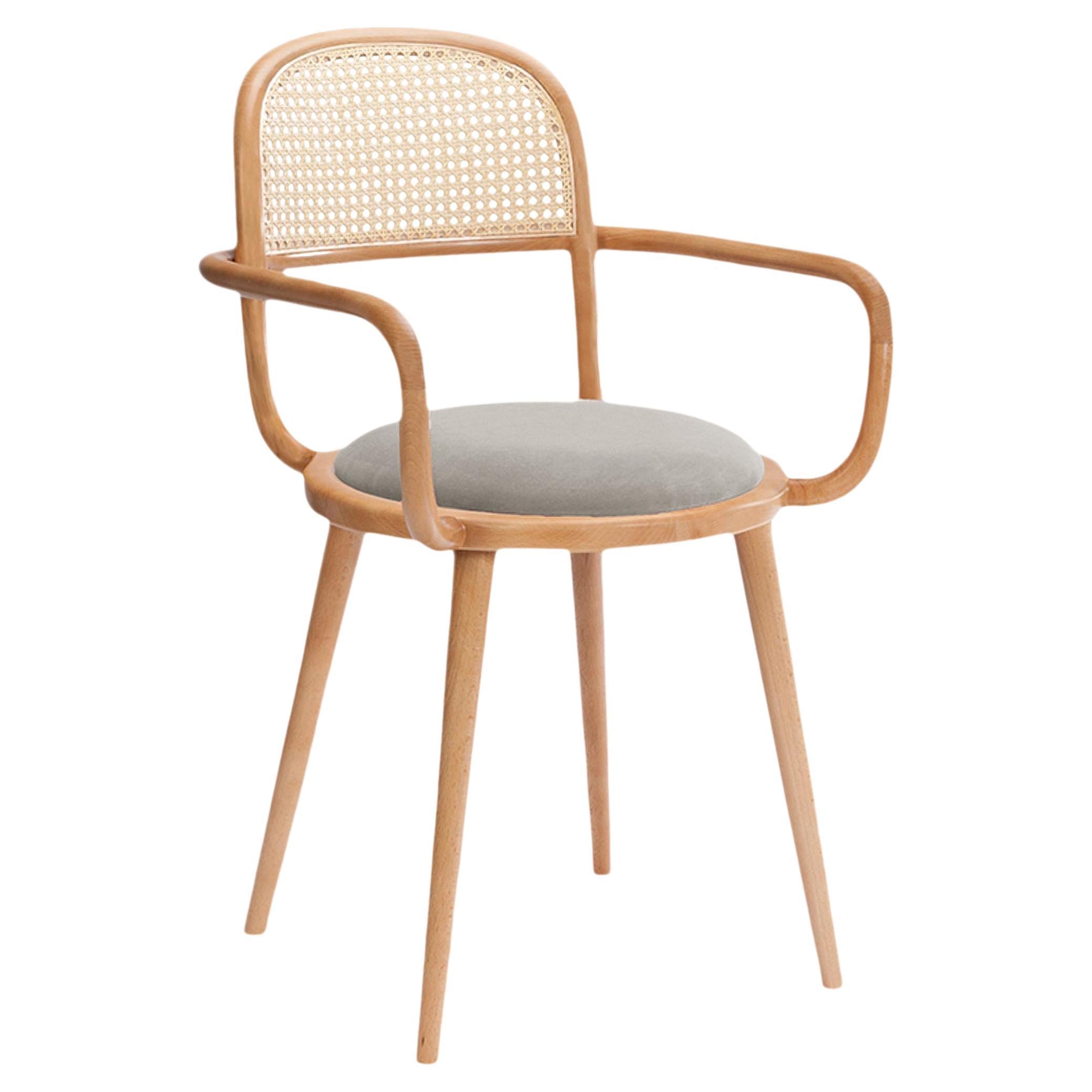 Luc Dining Chair with Natural Oak and Paris Mouse