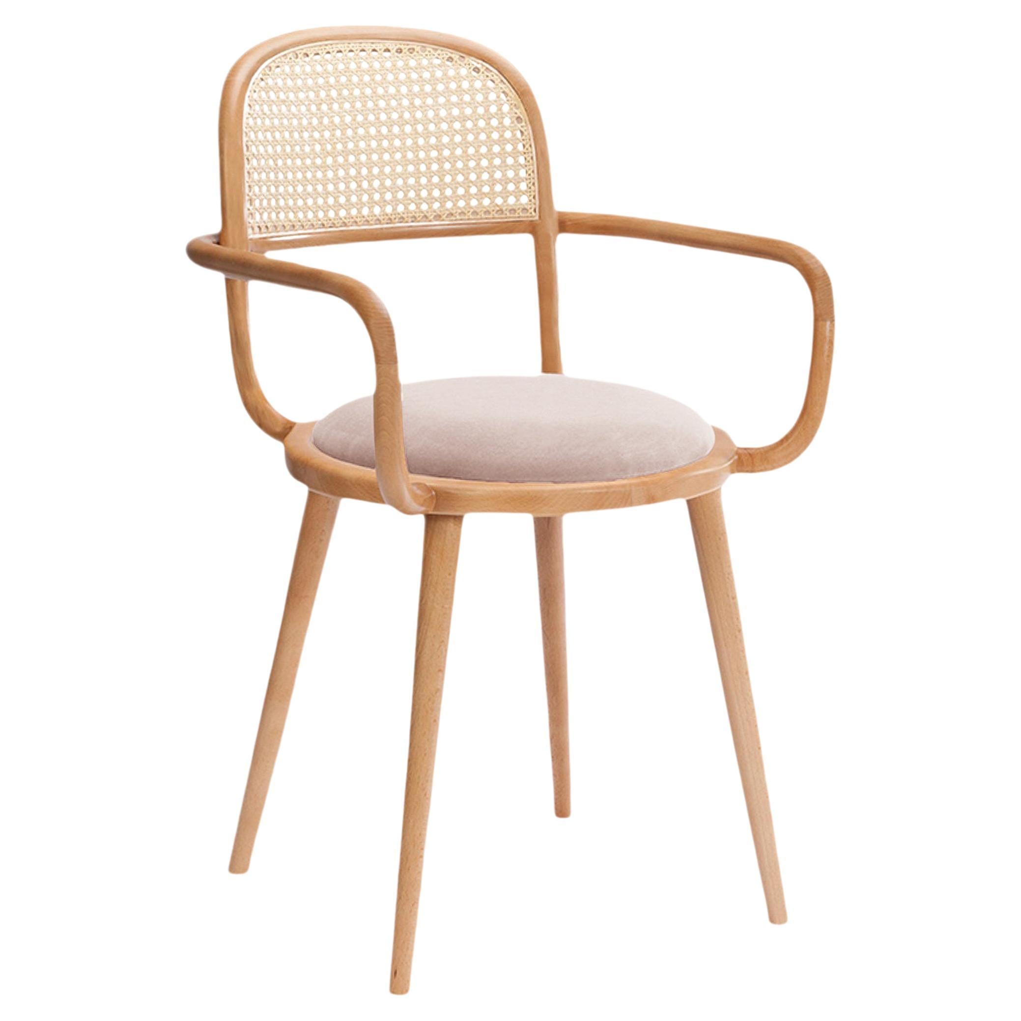 Luc Dining Chair with Natural Oak and Vigo Blossom For Sale