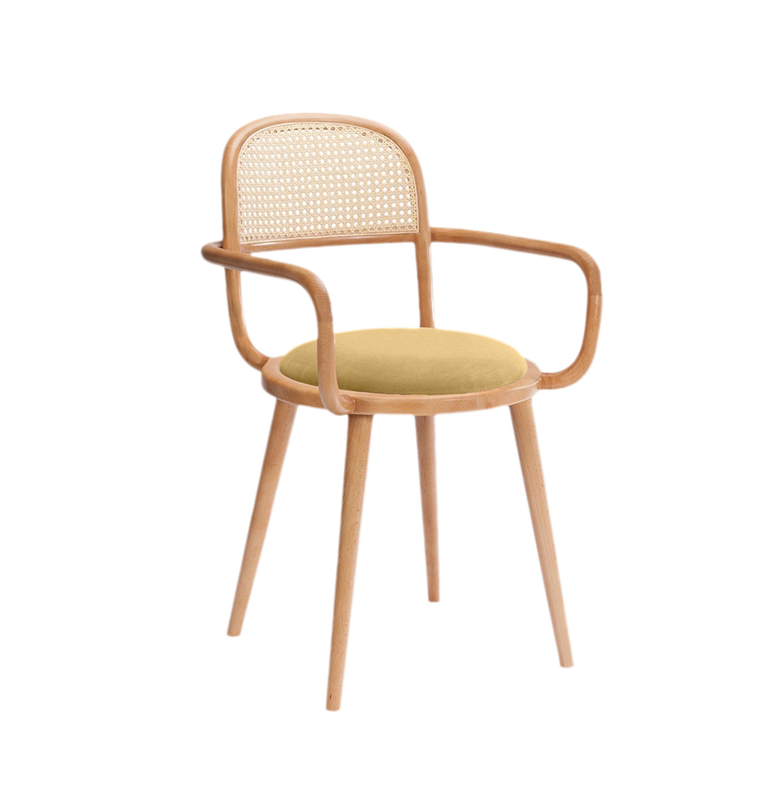 Luc Dining Chair with Natural Oak and Vigo Plantain For Sale