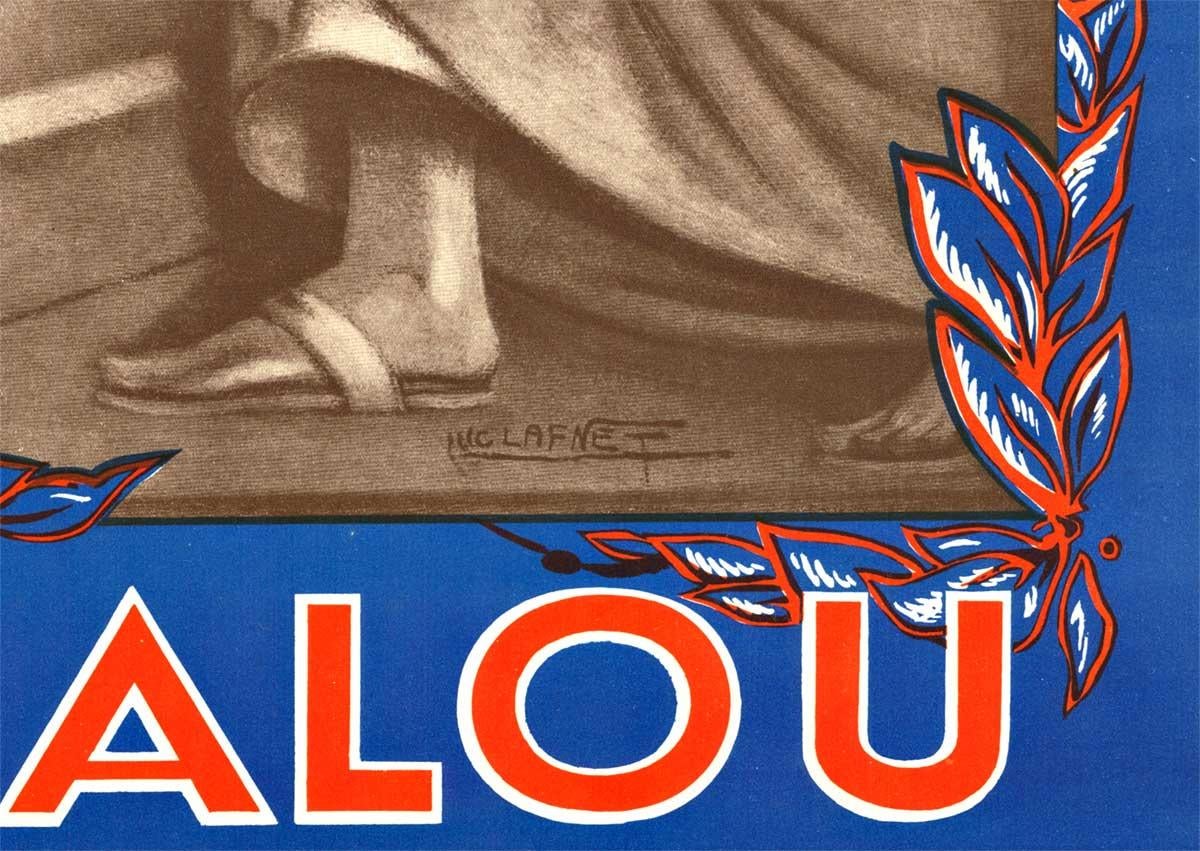 Original La Malou les Bains vintage French thermal spa poster - Art Nouveau Print by Luc Lafnet