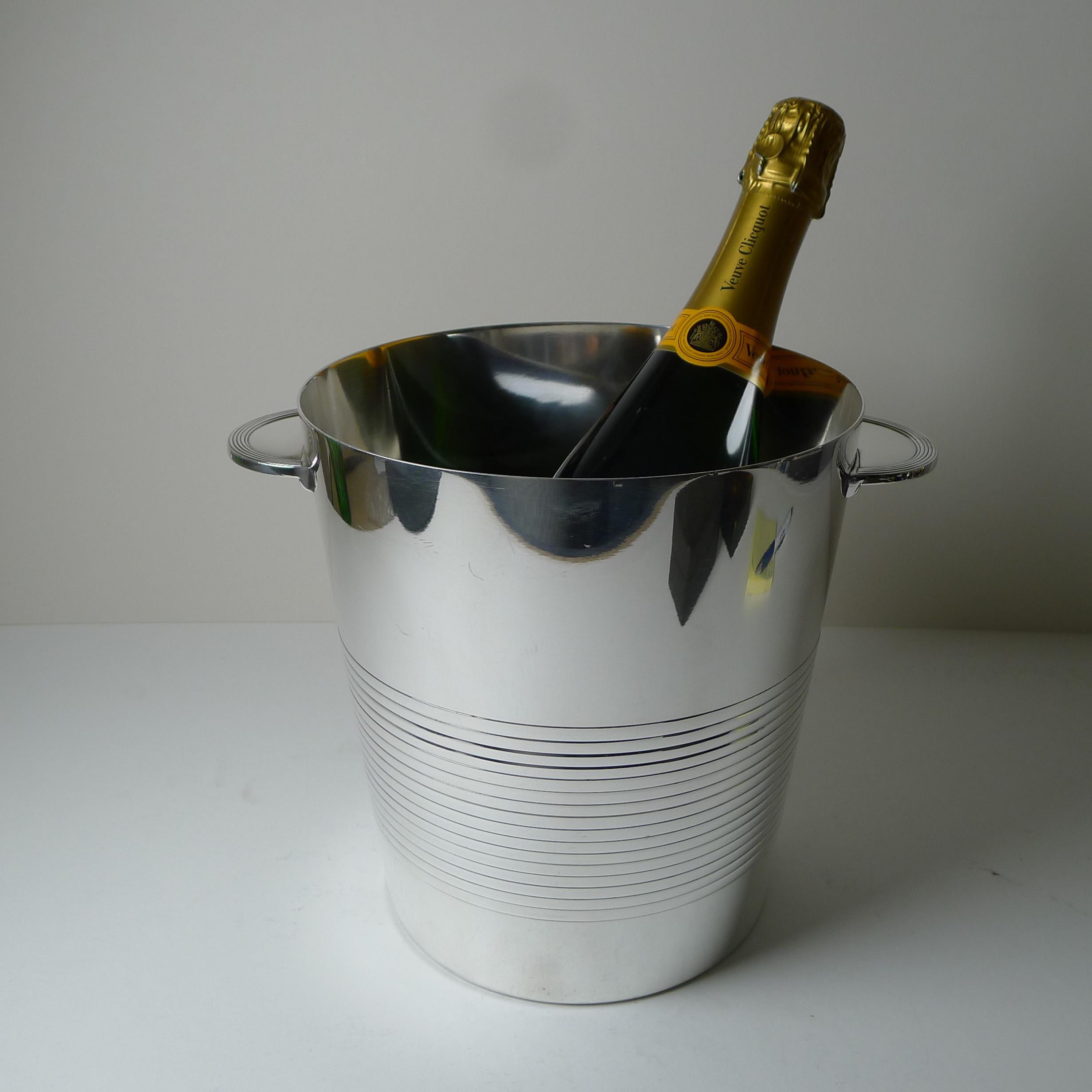 Luc Lanel for Christofle, Champagne Bucket / Wine Cooler, Vulcan C.1940 For Sale 2