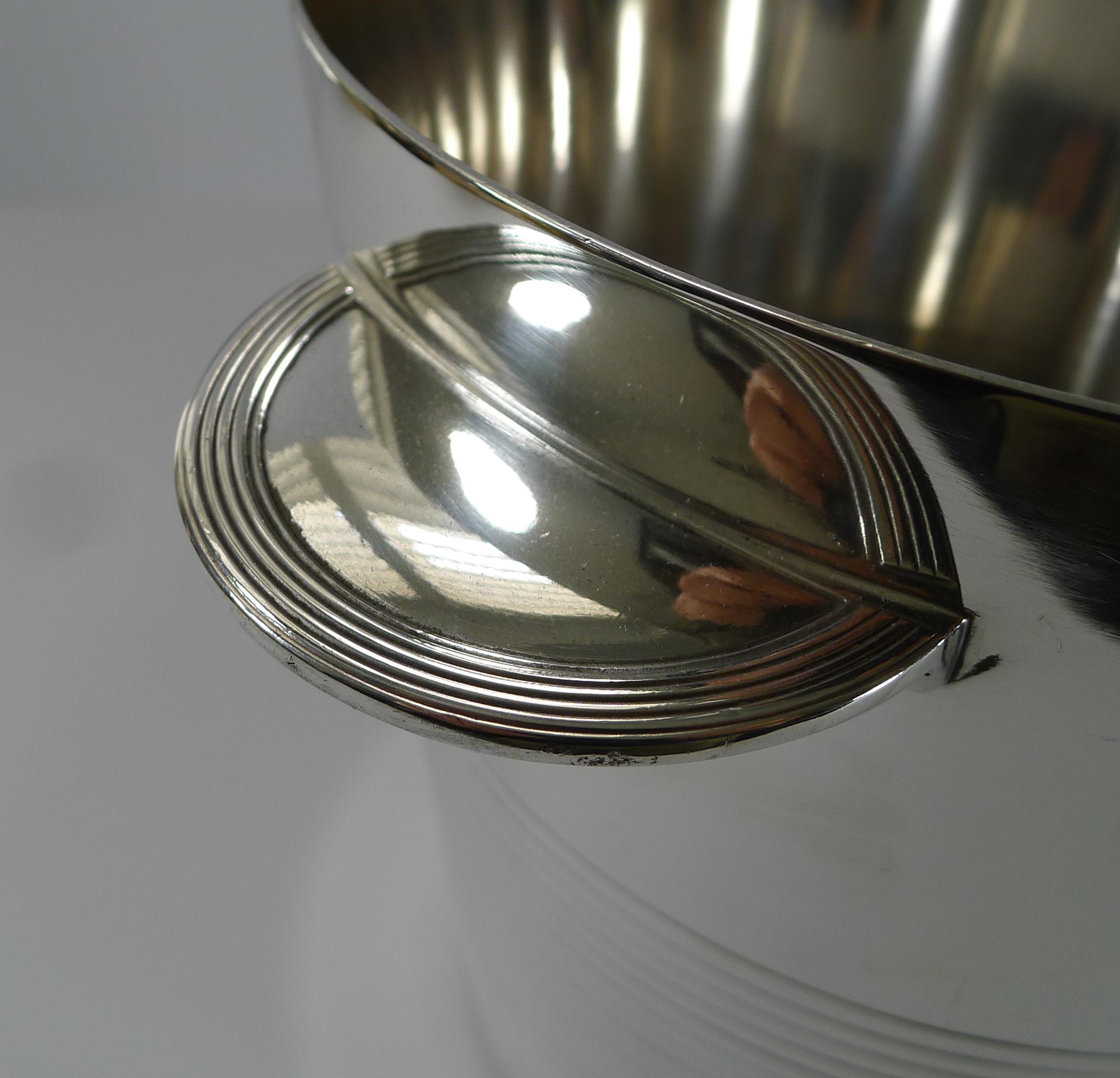 Luc Lanel for Christofle, Champagne Bucket / Wine Cooler, Vulcan c.1940 In Good Condition In Bath, GB
