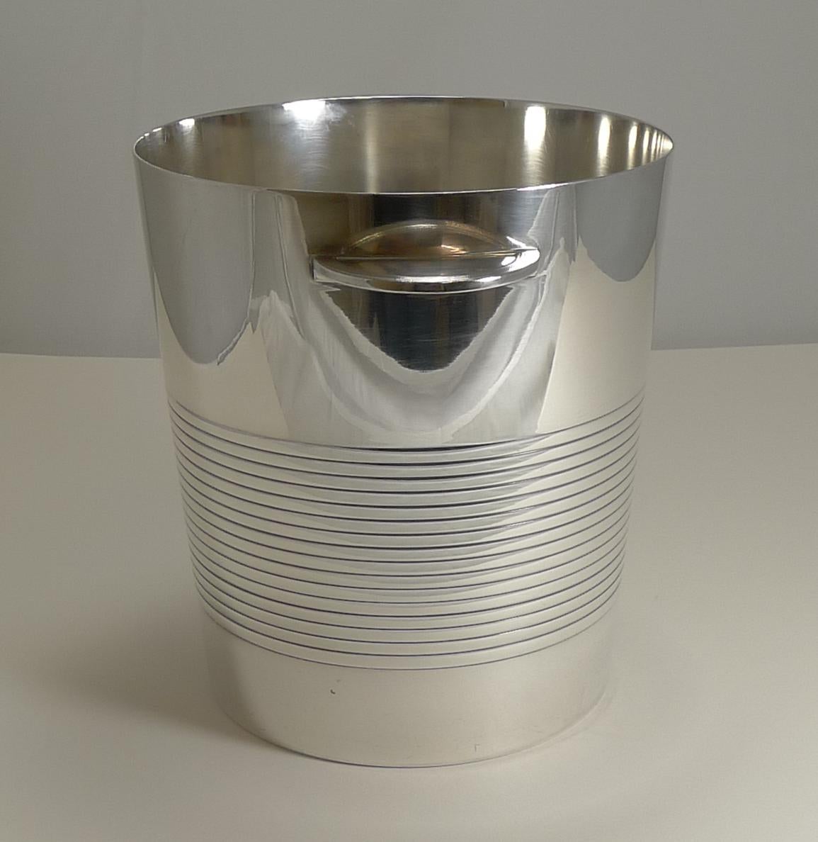 Mid-20th Century Luc Lanel for Christofle, Champagne Bucket or Wine Cooler, Vulcan, circa 1940