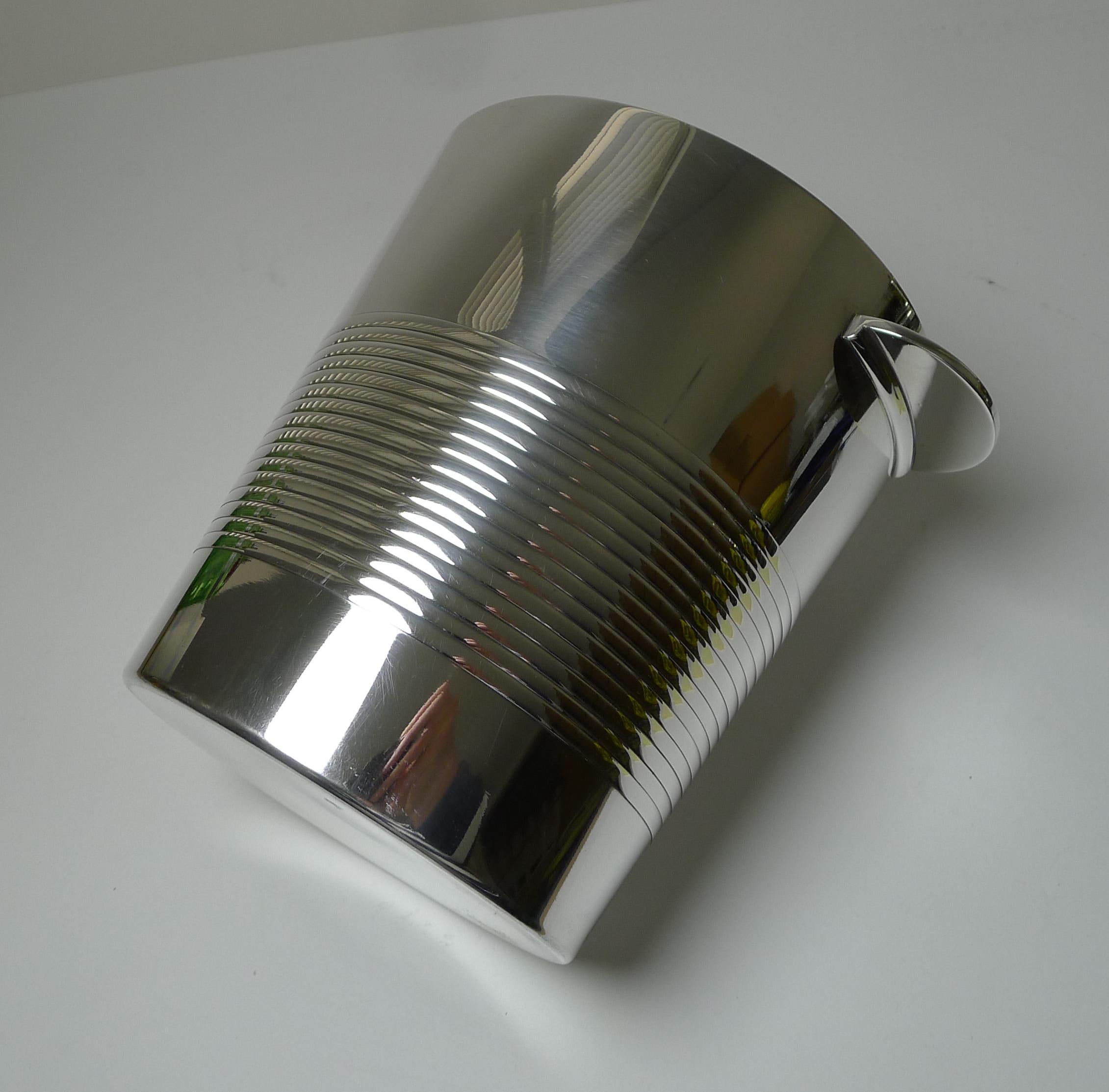 Luc Lanel for Christofle, Champagne Bucket / Wine Cooler, Vulcan C.1940 In Good Condition For Sale In Bath, GB