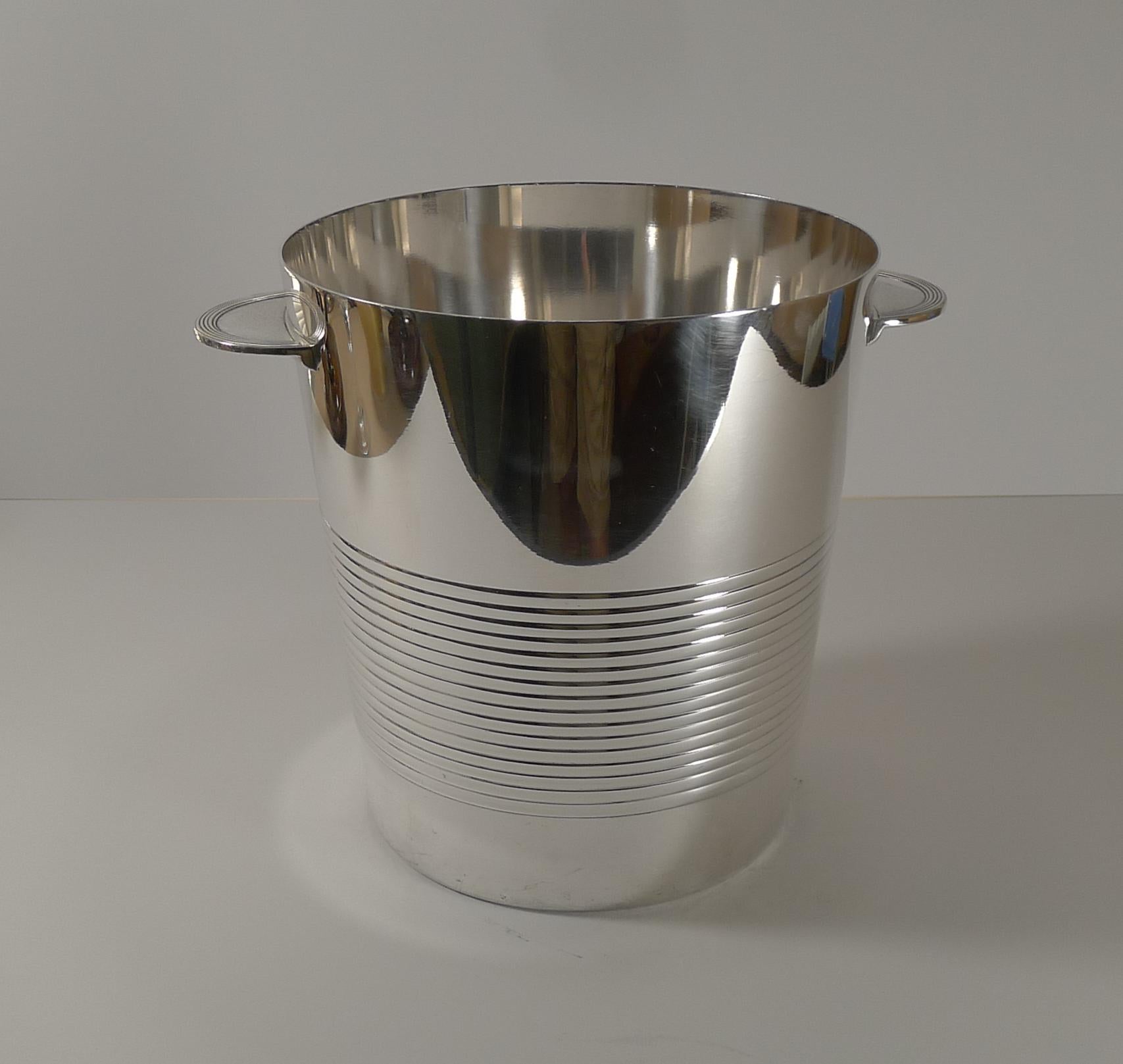 Silver Plate Luc Lanel for Christofle, Champagne Bucket / Wine Cooler, Vulcan c.1940