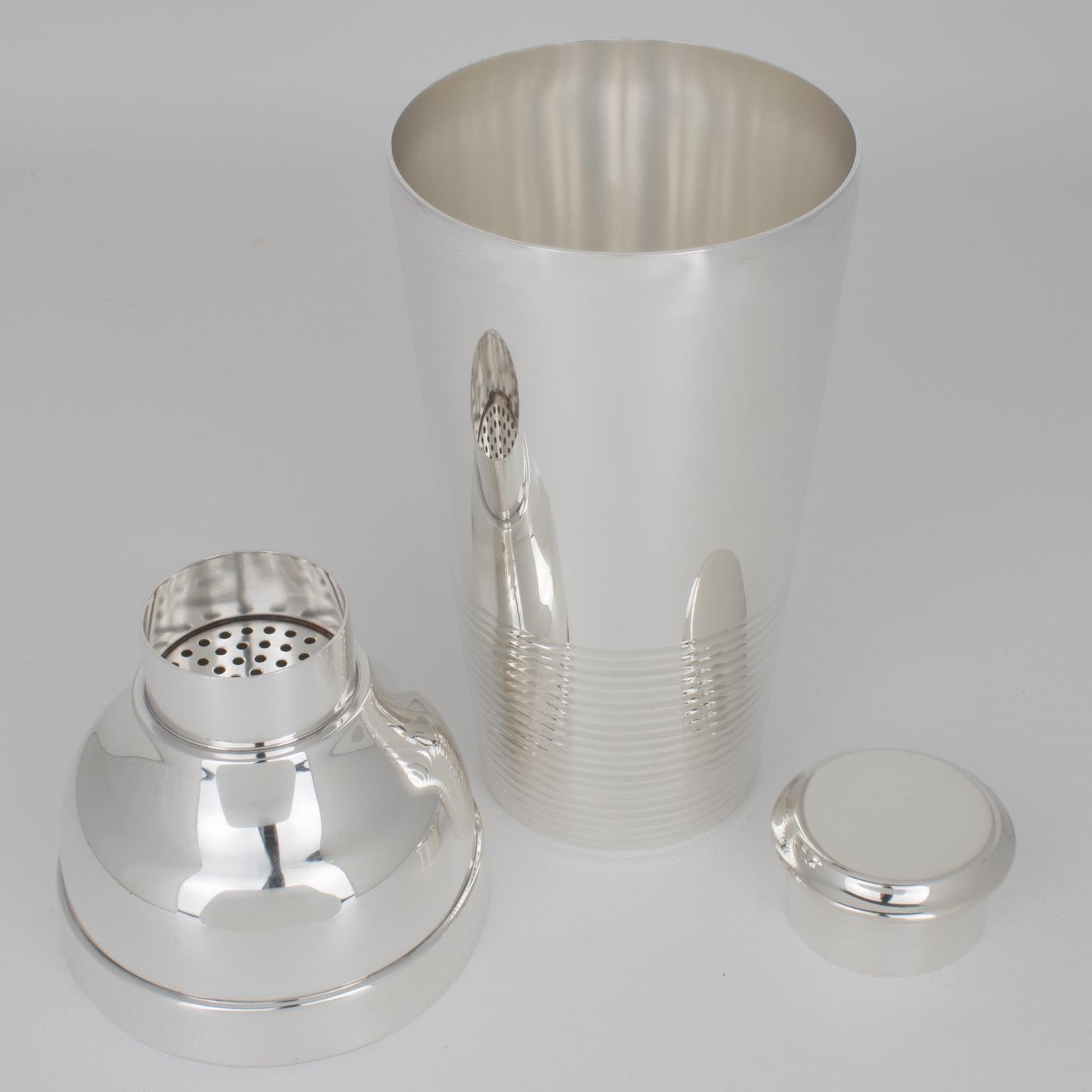 Francese Luc Lanel per Christofle Gallia France Shaker da cocktail Ondulation in argento in vendita