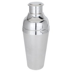 Shaker à cocktail Ondulation plaqué argent Luc Lanel pour Christofle Gallia France