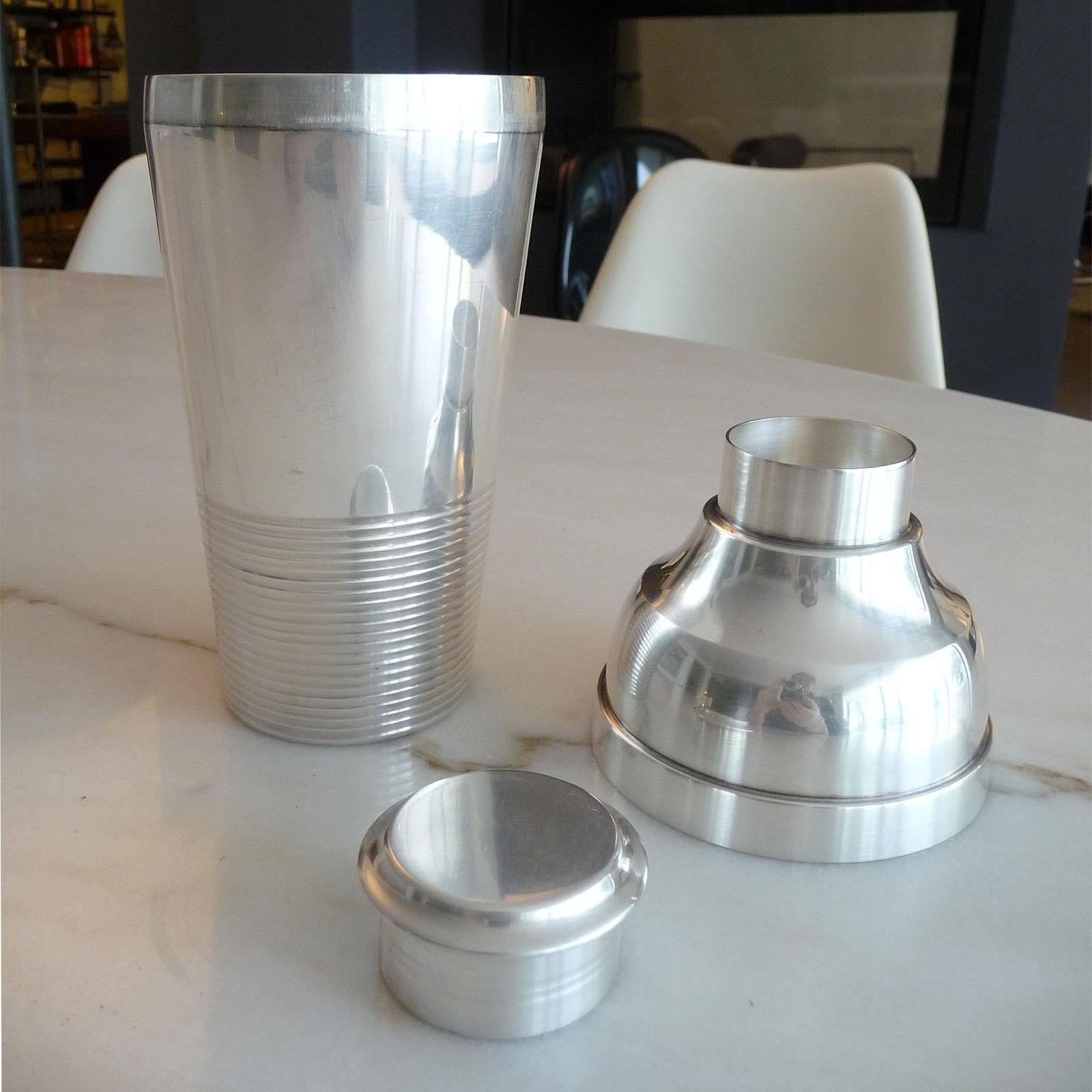 French Luc Lanel for Christofle Gallia Silver Plate Cocktail Shaker For Sale