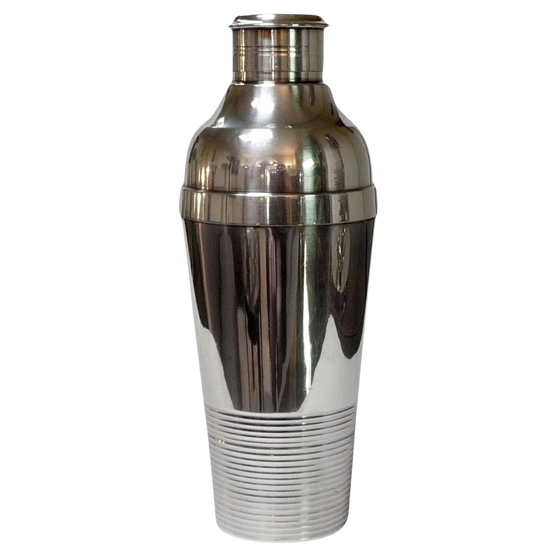 Versilberter Cocktailshaker von Luc Lanel für Christofle Gallia