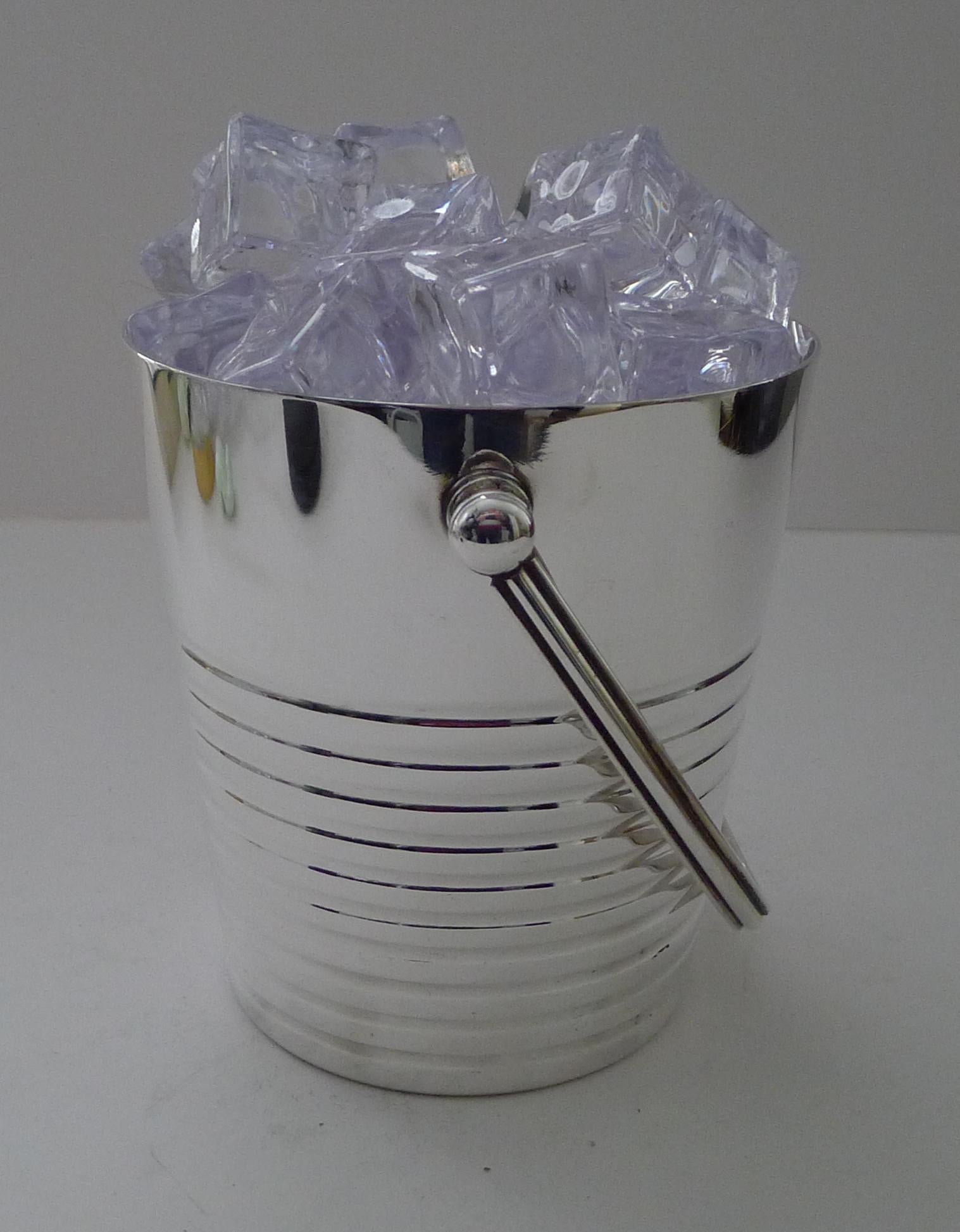 Luc Lanel For Christofle - Ondulations Ice Bucket / Pail c.1930's For Sale 5