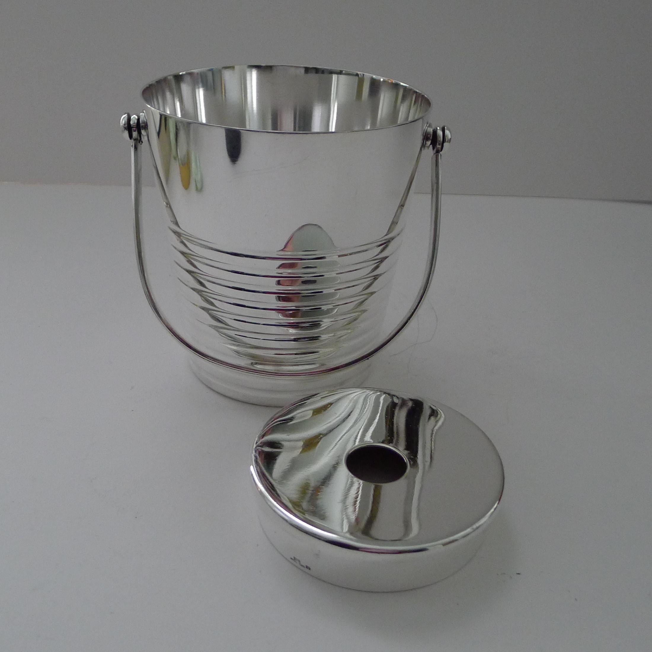 Art Deco Luc Lanel For Christofle - Ondulations Ice Bucket / Pail c.1930's For Sale