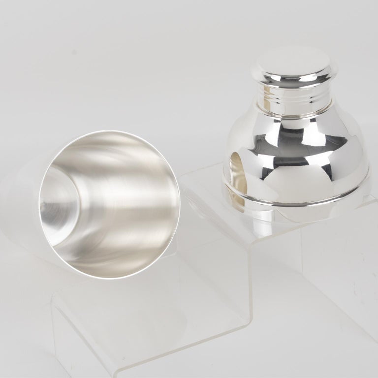 Christofle – Lot De 2 Salerons Modèle 'Ondulation' En Argent Et Cristal
