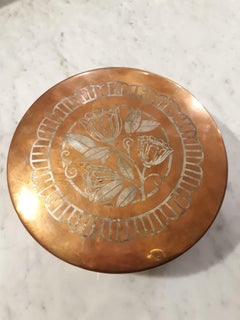 Luc Lanel for Christofle Set of Two Art Deco Dinanderie Round Lidded Boxes