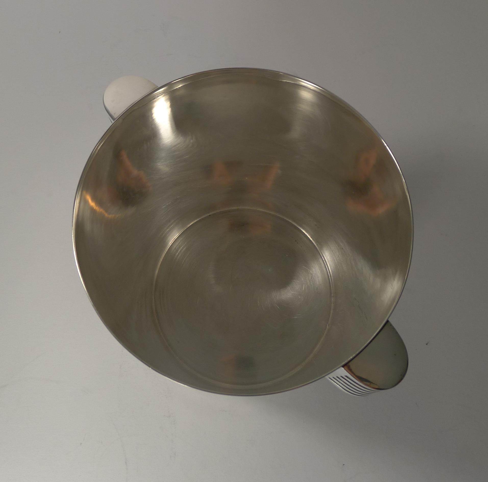Luc Lanel for Christofle Wine or Champagne Cooler, Ondulations, circa 1932 In Good Condition In Bath, GB