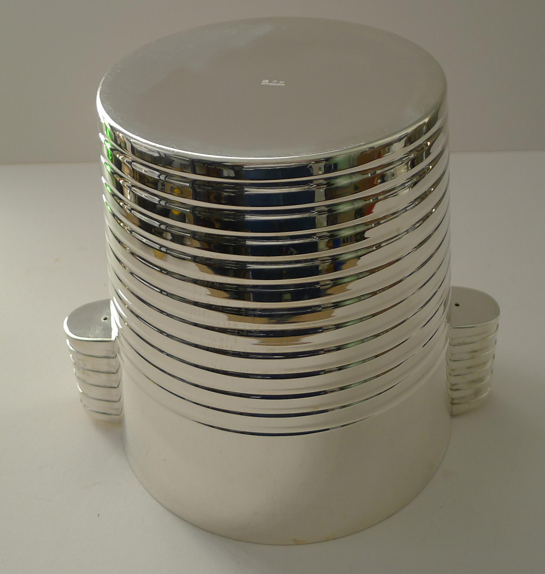 Mid-20th Century Luc Lanel for Christofle Wine / Champagne Cooler - Ondulations c.1932