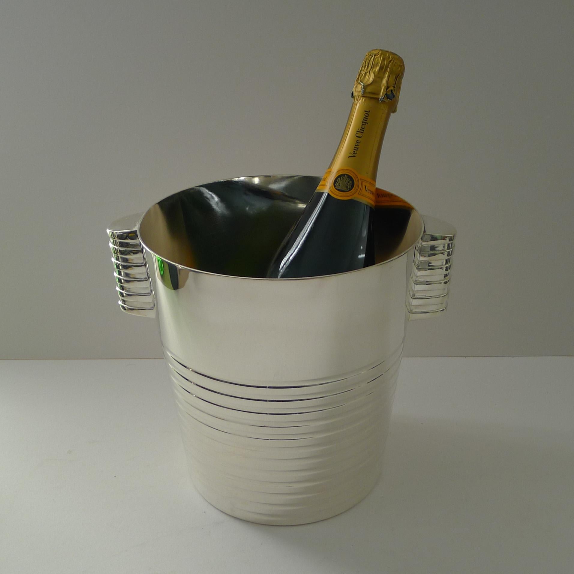 Luc Lanel for Christofle Wine / Champagne Cooler - Ondulations c.1932 1