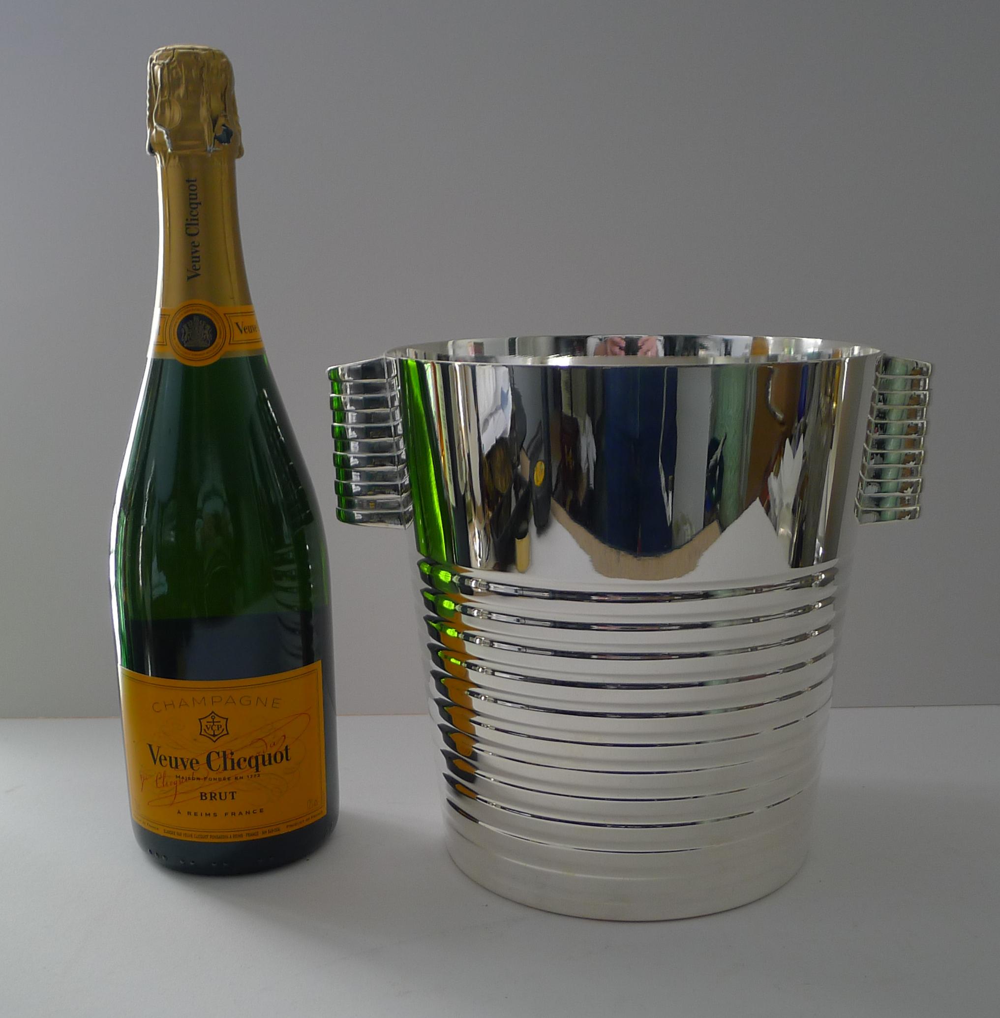 Luc Lanel for Christofle Wine / Champagne Cooler - Ondulations c.1932 2