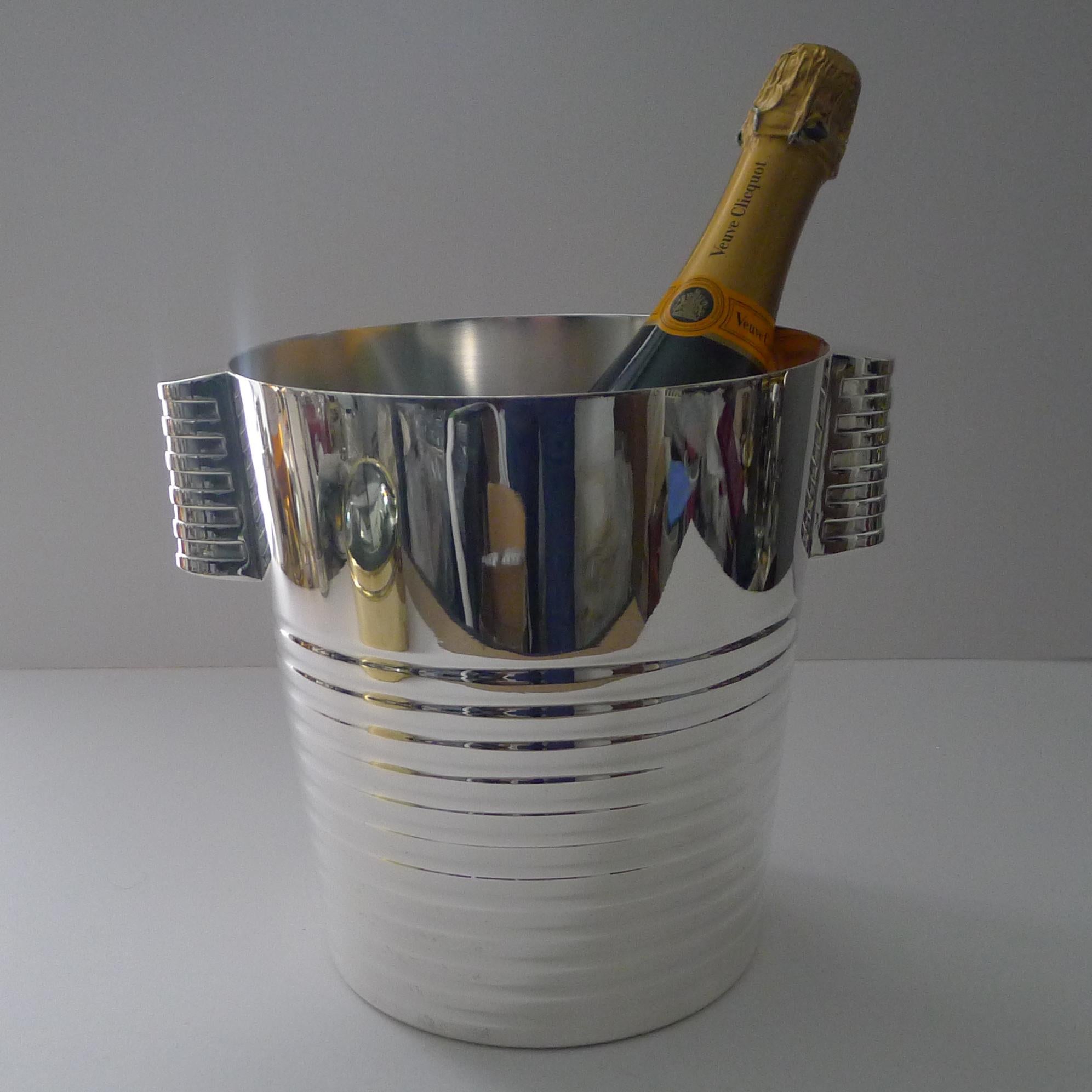 Luc Lanel for Christofle Wine / Champagne Cooler - Ondulations c.1932 en venta 2