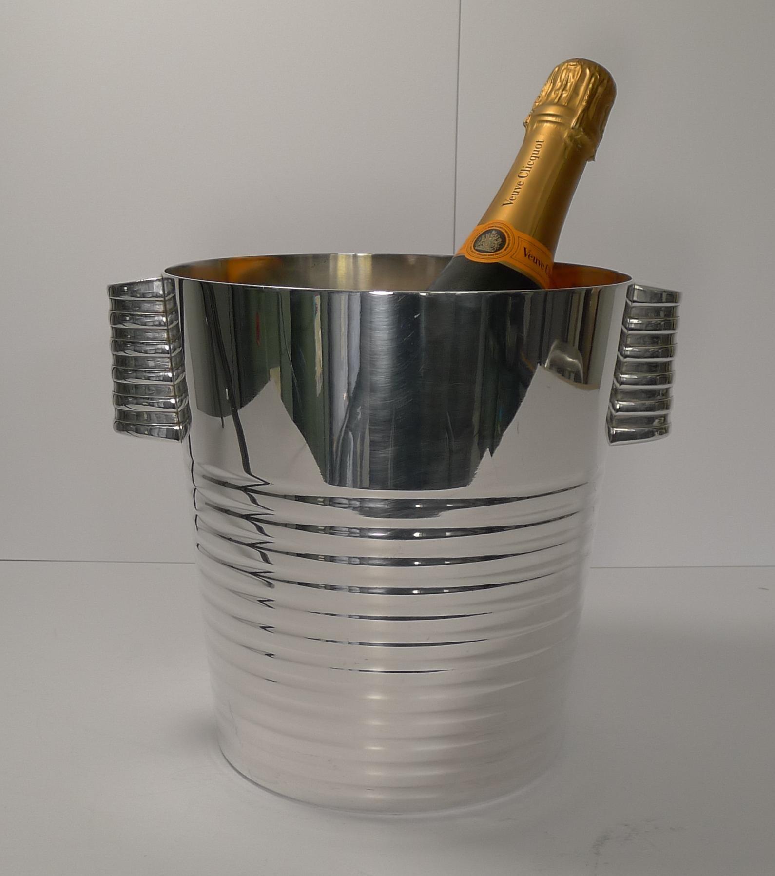 Luc Lanel for Christofle Wine or Champagne Cooler, Ondulations, circa 1935 5