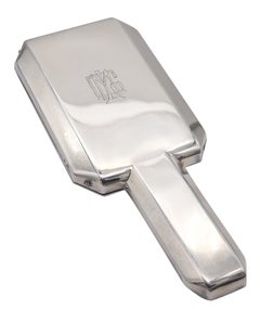 LUC LANEL Paris For Christofle 1930 Art Deco Silver Plated Geometric Hand-Mirror