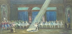 1960's FRENCH IMPRESSIONIST SIGNED OIL - THE RUSSIAN BALLET DANCERS - FRAMED
