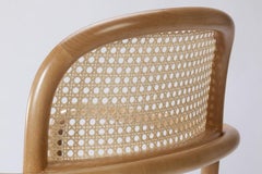 Settee Luc mit weichem Samt und natürlichem Rattan, 3er-Set