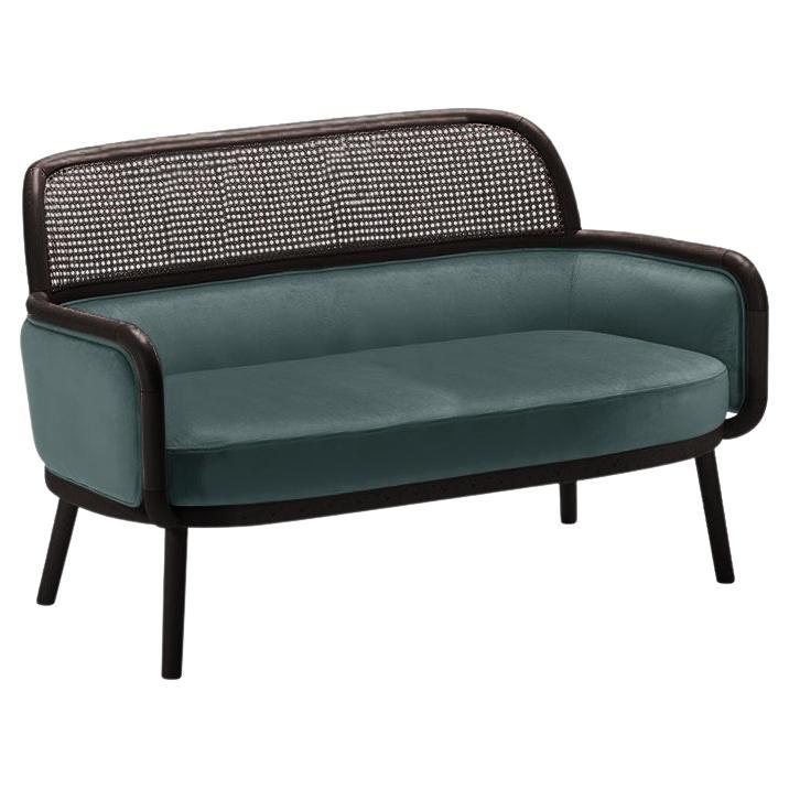 Luc Sofa Large with Beech Ash-056-5 and Teal For Sale