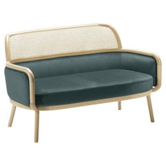 Luc Sofa Small with Natural Oak and Teal