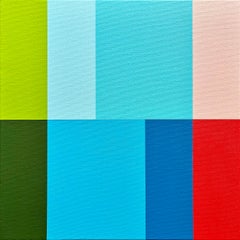 Primary Fields, Geometric Abstract , 12" x 12 ", Illusion, Light & Space, Playful