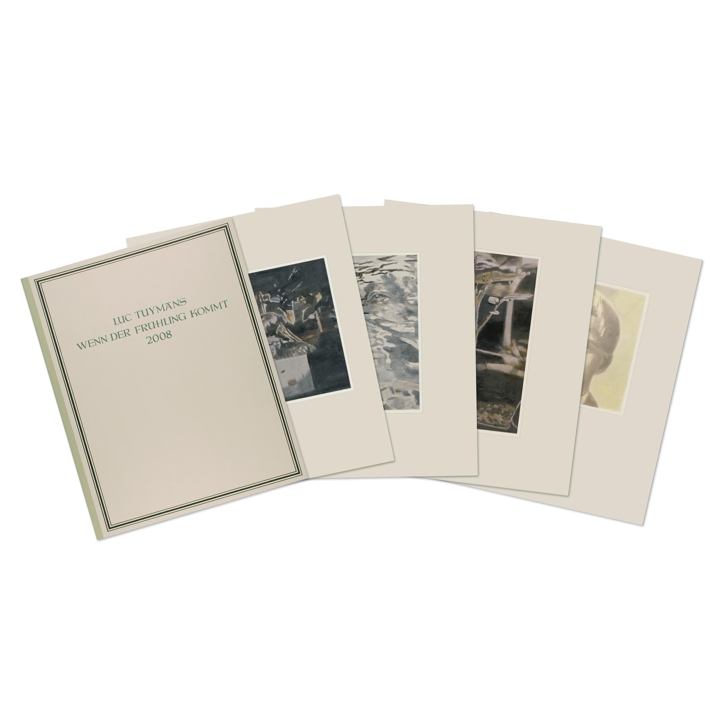 Luc Tuymans (Belgian, b. 1958)
Wenn der Frühling kommt, 2007
Medium: Portfolio with 17 digital pigment prints on semi-transparent paper, mounted onto heavy rag paper
Dimensions: 50 x 40 cm (19.75 x 15.75″) each
Edition of 50 + 8 AP: Hand-signed and