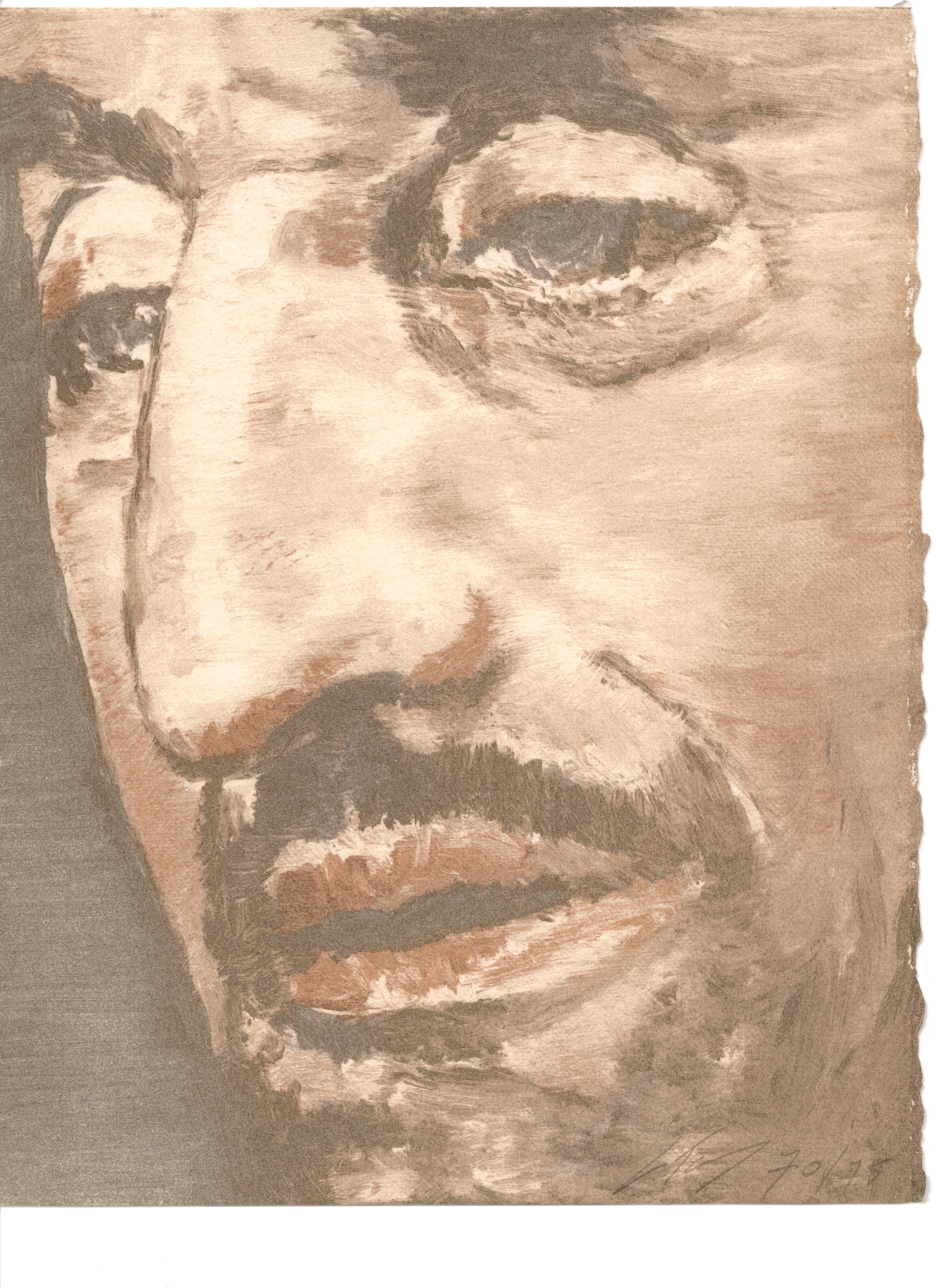 The Nose by Luc Tuymans is a striking limited edition print that captures the artist’s enduring exploration of identity and the human condition through a characteristically restrained lens. By isolating a single facial feature, Tuymans transforms an