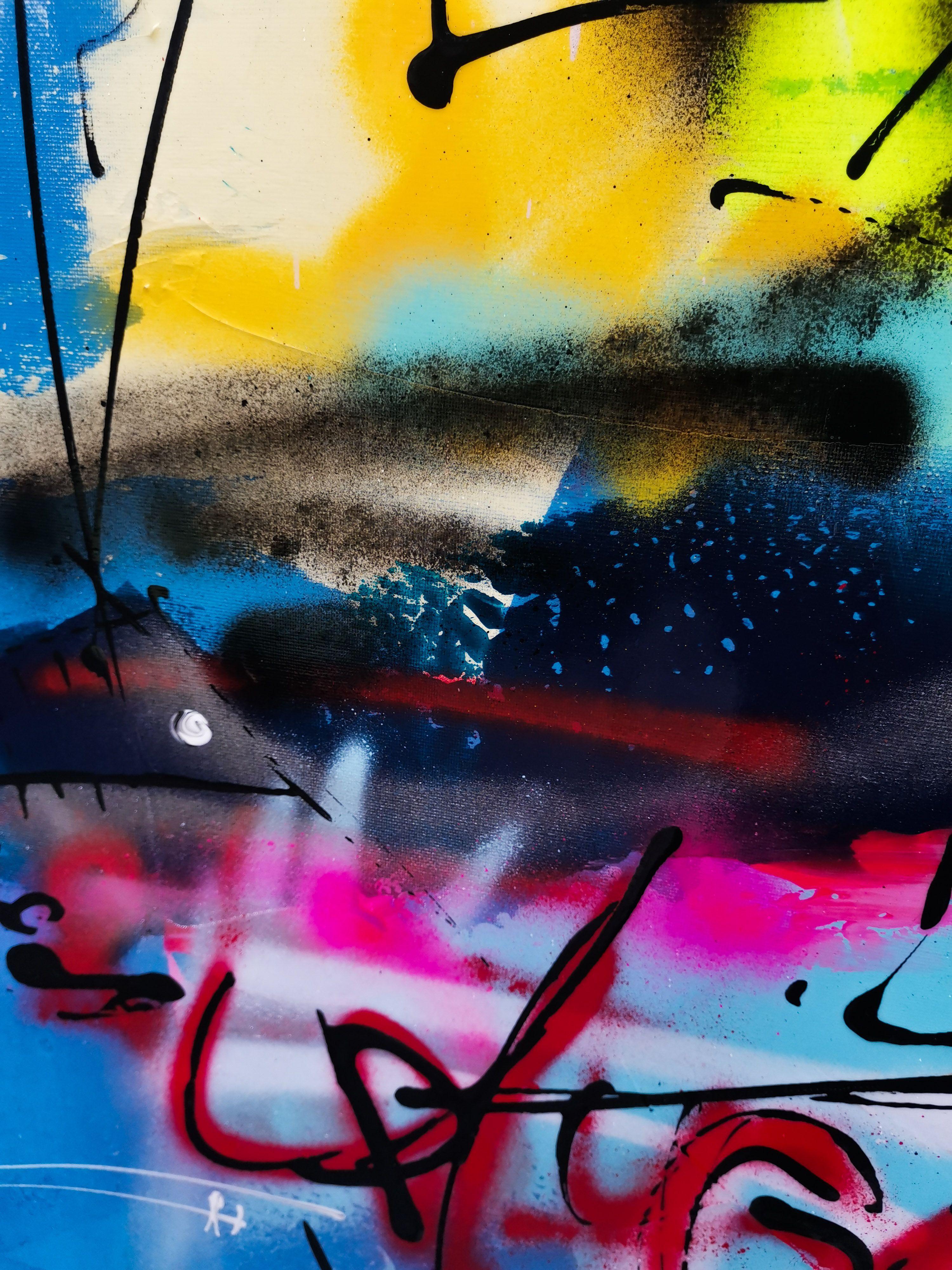 Bleu shapir, Painting, Acrylic on Canvas For Sale 2