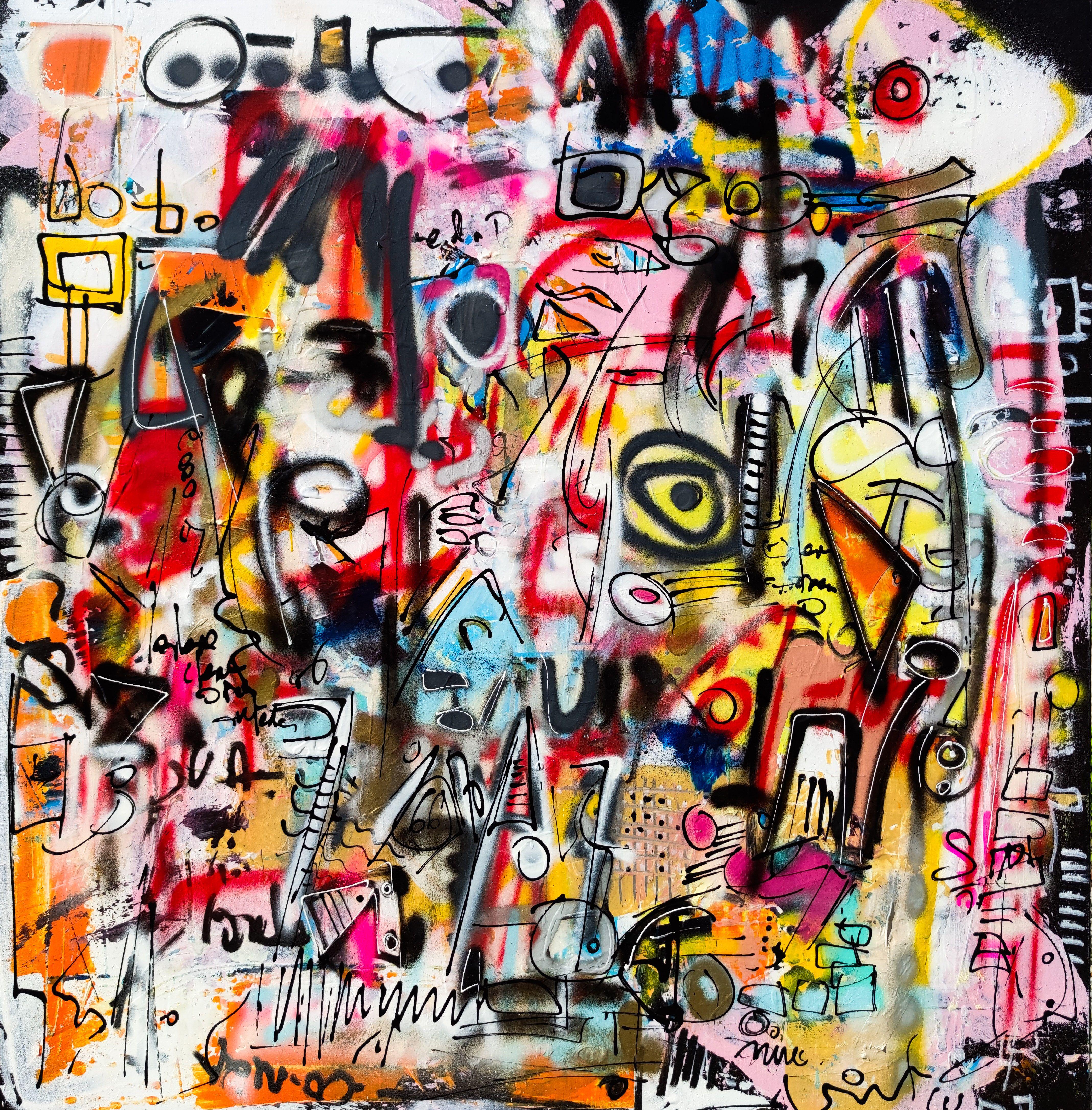 Luc Villard Abstract Painting - David, Painting, Acrylic on Canvas