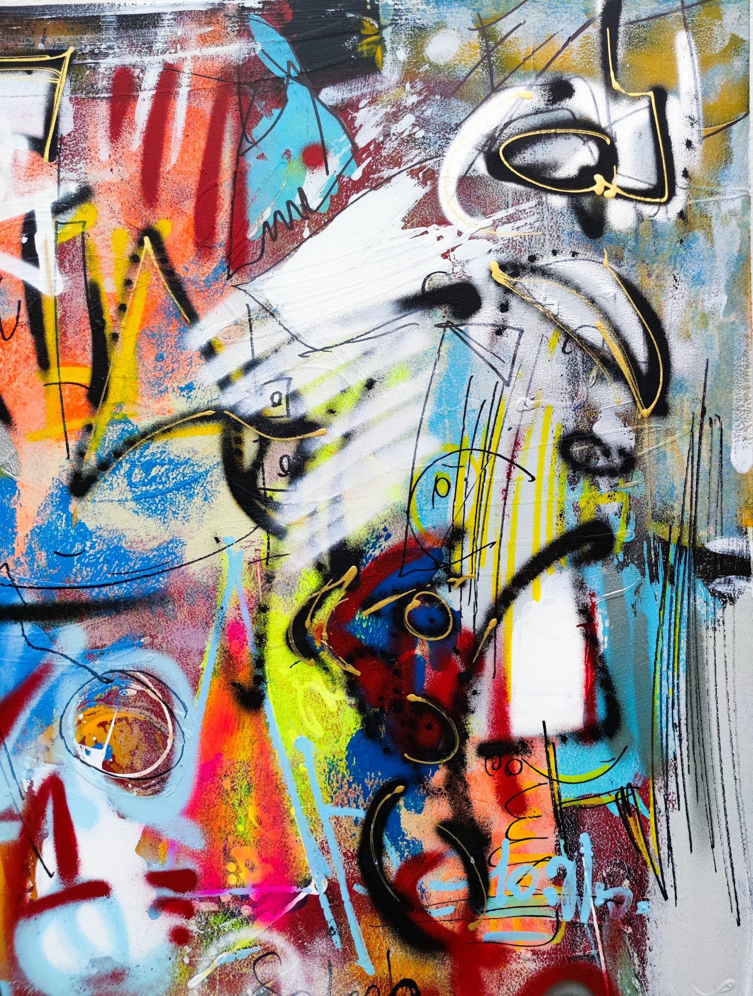 Sogna in grande, Pittura, Acrilico su tela - Painting Astratto di Luc Villard